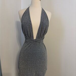 Silver Halter Dress
